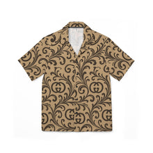 Load image into Gallery viewer, Men's Hawaiian Camp Shirt with Brown Tribal Accent — Casual Beach & Luau Button-Up